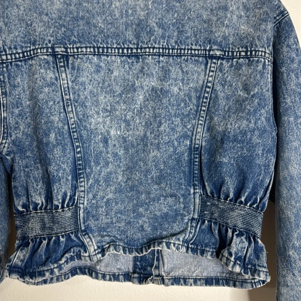 Levi's Kids Vintage Denim Jacket Acid Wash Snap‎ Button Down Blue Girls Large